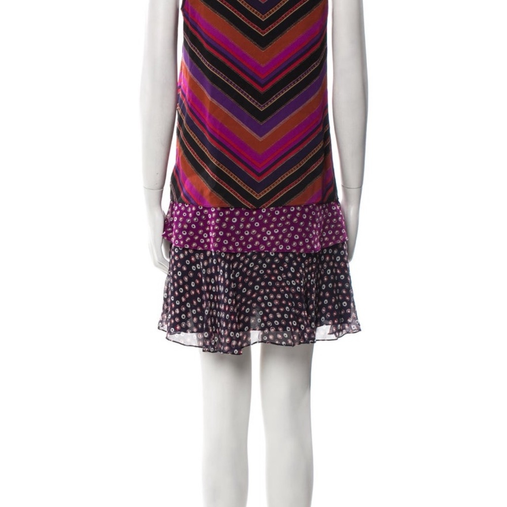 Diane Von Furstenberg Multicolor Chevron Mini Dress